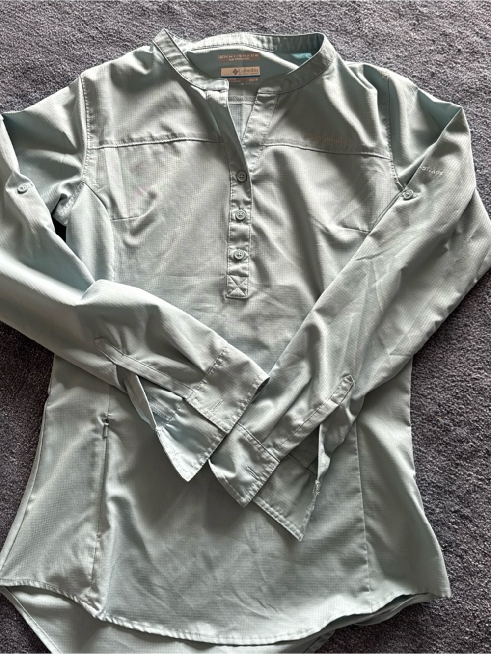 Columbia Women's Meadowgate blue/Green Omni-shade Sun Protection Long-Sleeve